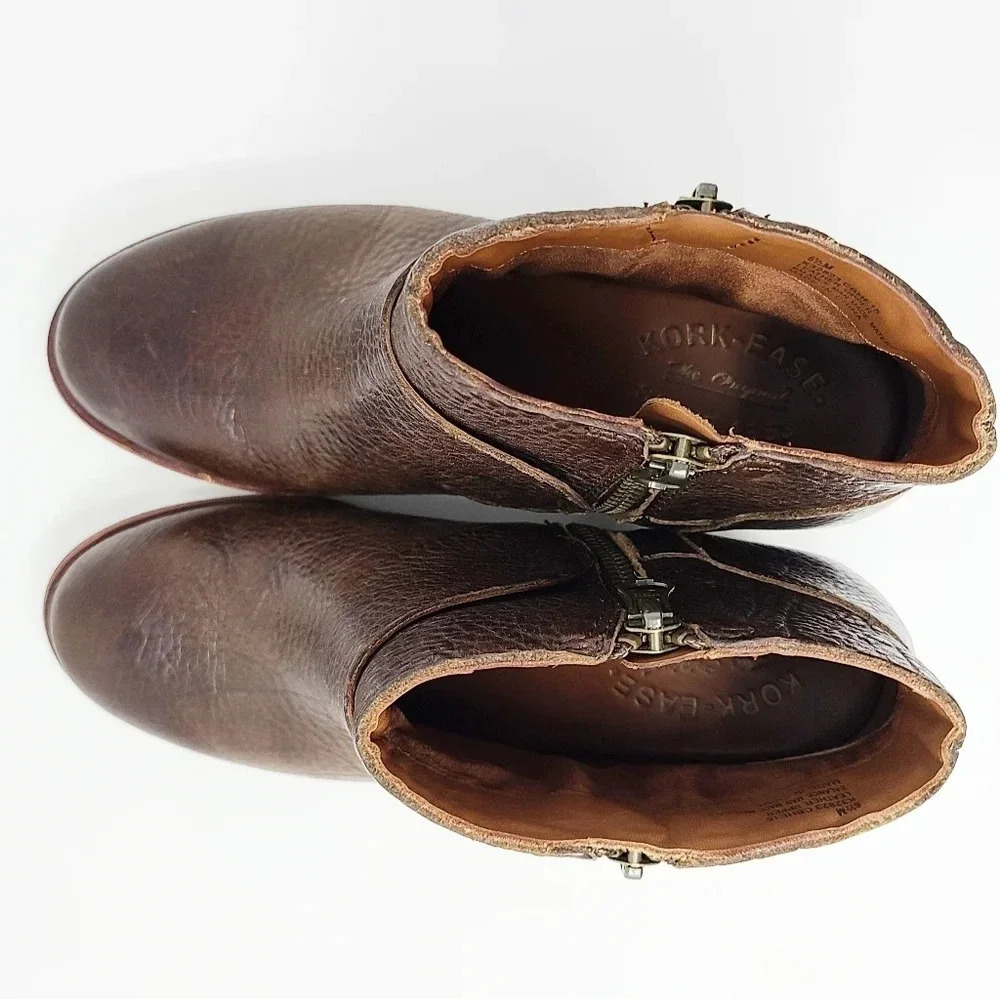 Kork-Ease Isa Dark Brown Leather Ankle Boots 6.5 - Picture 8 of 13